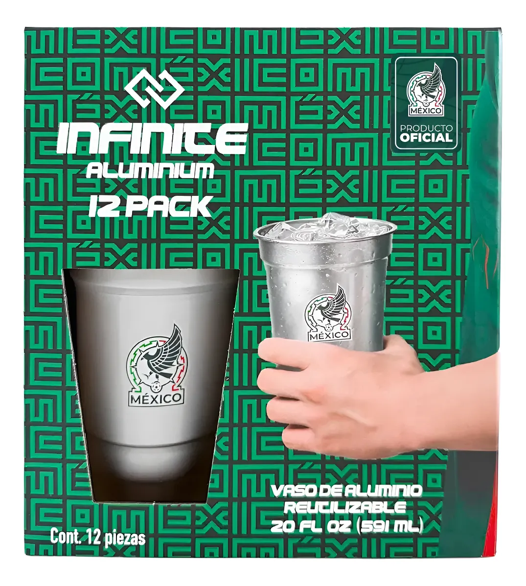 Infinite Vasos De Aluminio 12 Pzas De 591 Ml foto 4