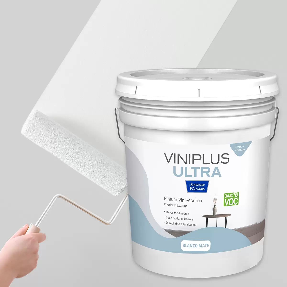 ViniPlus, Pintura Blanca Viníl-Acrílica, 19L