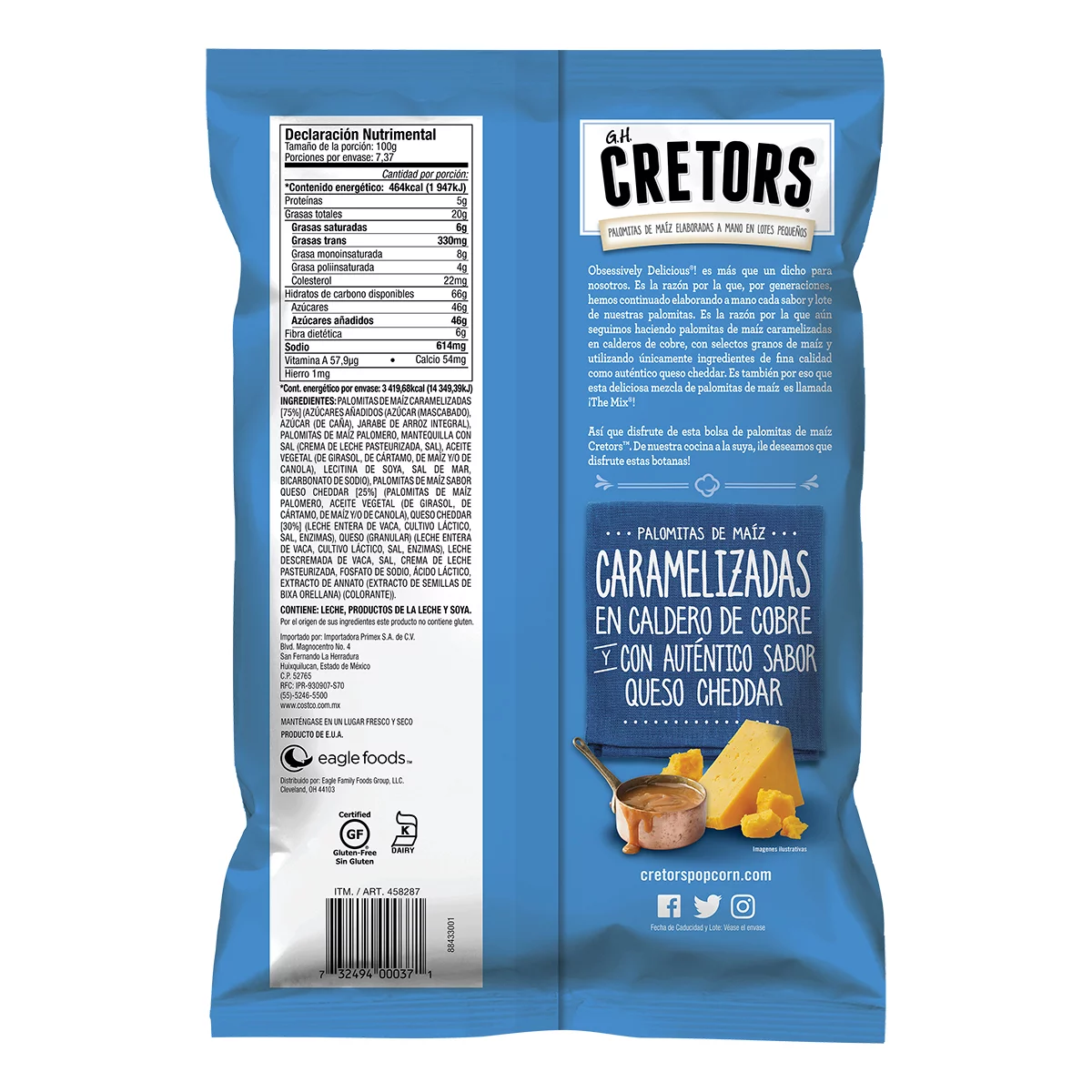G.H Cretors Palomitas de Maíz Sabor Caramelo y Queso Chicago Mix 737 g foto 2