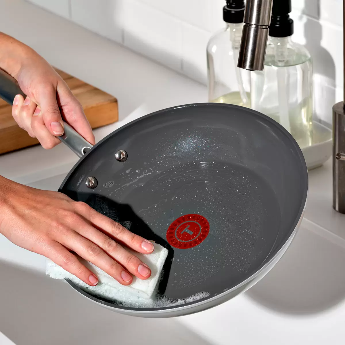 T-FAL Juego de 3 Sartenes de Cerámica con Recubrimiento Antiadherente foto 3