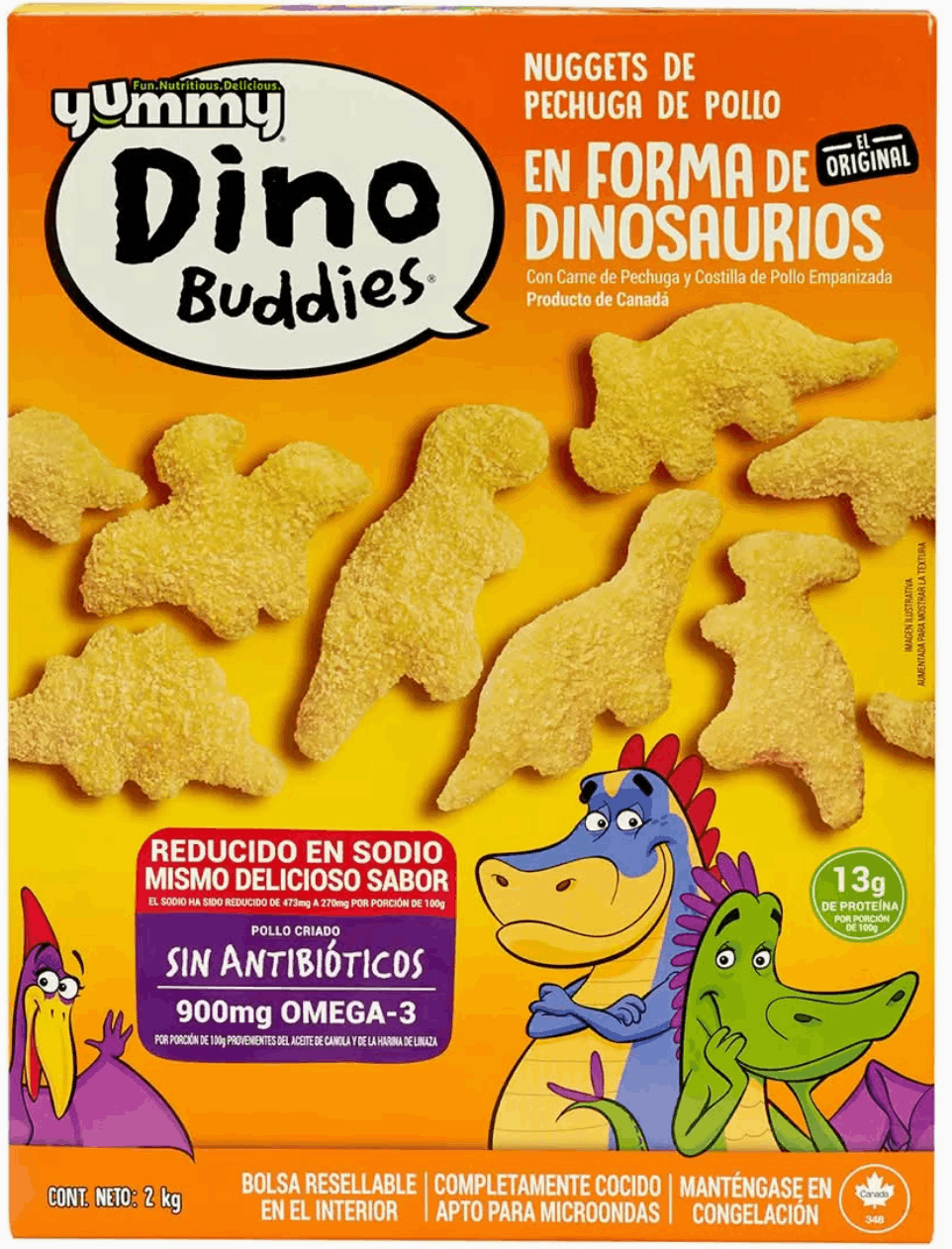 Yummy Dino Buddies · Nuggets de pechuga de pollo congelados (2 kg)